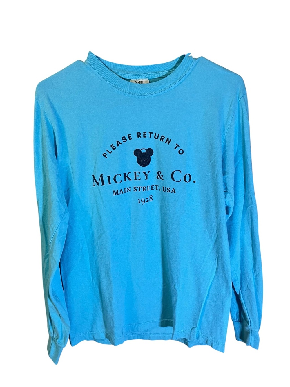 Comfort Colors Light Blue Graphic Tee Please Return To Mickey & Co
